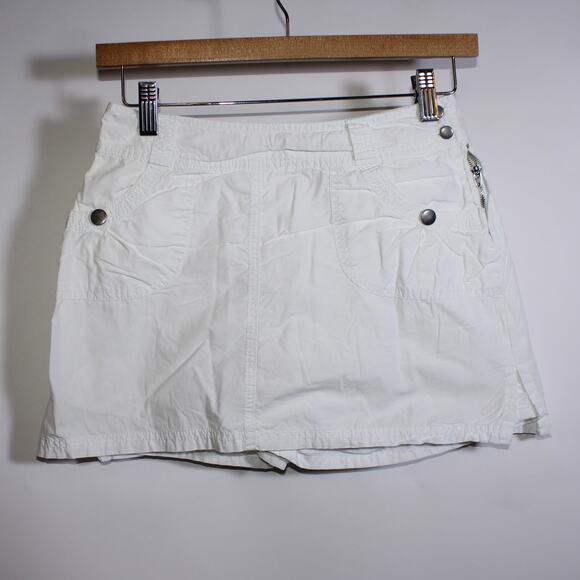Camaieu White Euro Cargo Mini Skort With Pockets Size 34 - Picture 1 of 3